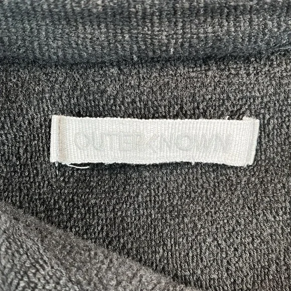 Outerknown Shirt Jacket Mens Small Gray Snap Front Terry Fleece Shacket Pocket - Picture 6 of 11